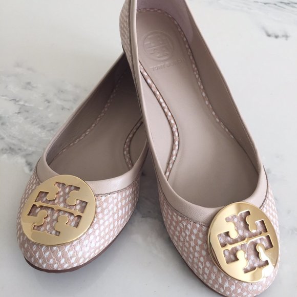 Tory Burch Shoes - Tory Burch Reva Flat Polka Dot Snake Spring Dune